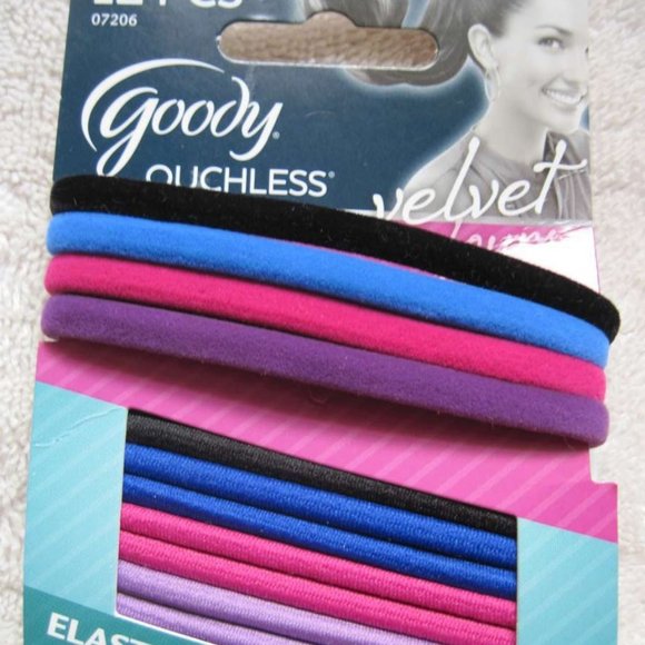 Goody Velvet Secure Elastic Hair Band Ponytailers - Picture 1 of 6
